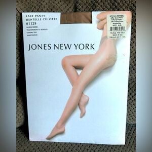 Jones New York Nude Silken Sheer Lace Panty Dentelle Culotte Pantyhose